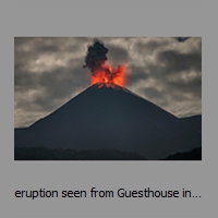 eruption seen from Guesthouse in 7,5km distance